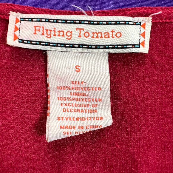 📌Flying Tomato  Dark Fuchsia Dress with Beautiful Lace Details & Wide Belt - Picture 15 of 16